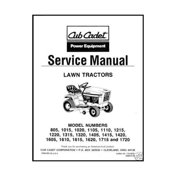 cub cadet repair manual 1420